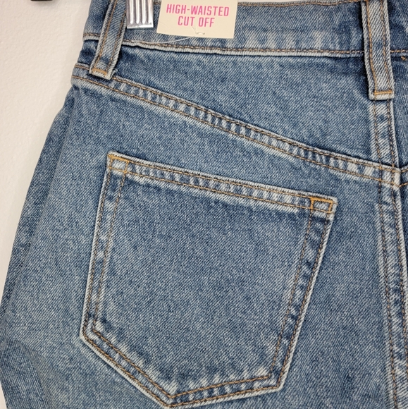 Pink Short Blue Jeans Denim Pants size 25 XtraSmall Woman Summer Beach - Picture 5 of 6